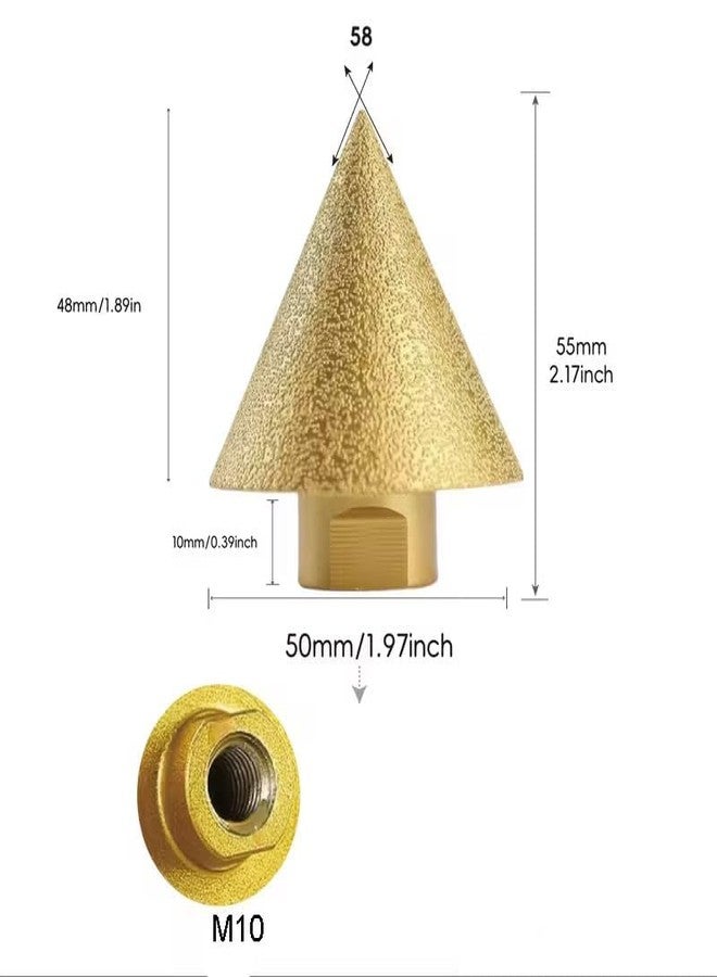 XSteez 50MM Diamond Beveling Chamfer Bit, M10 Countersink Drill Bit, for Tile, Marble, Granite, Bevel Enlarge Hole Polishing - Image 4